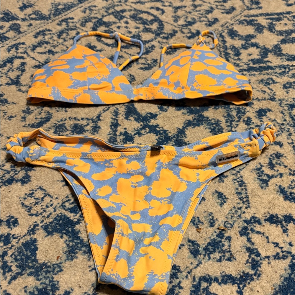 BlackBough Yellow & Light Blue Printed Bikini Set